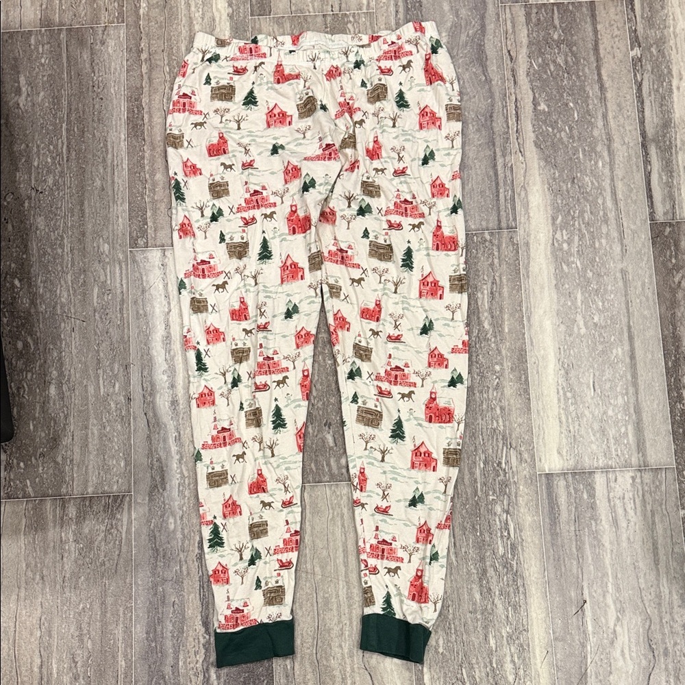 Burt's Bees Festive Print Pajama Bottoms - Red, Green, Brown